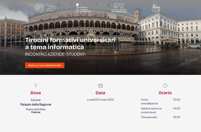 Collegamento a Tirocini formativi universitari a tema informatica